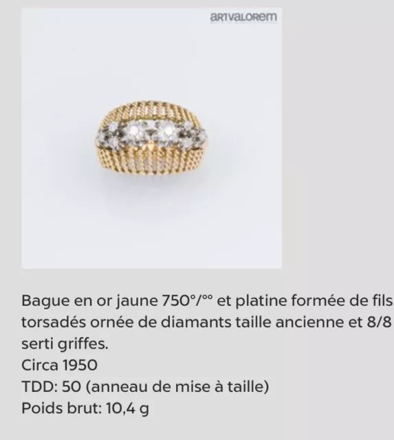 Splendide bague or 18 carats et diamants