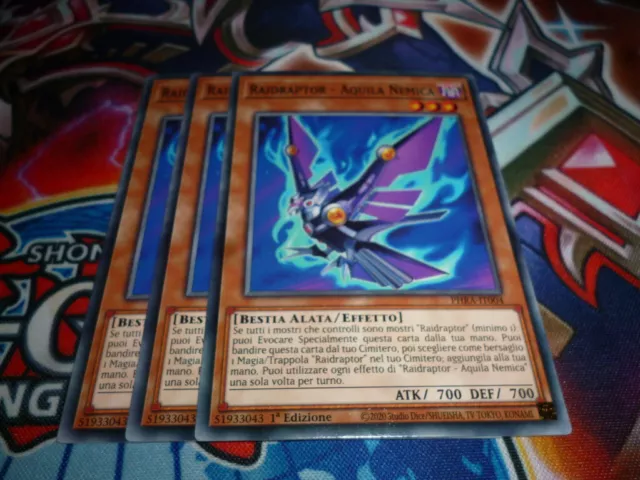 YU GI OH 3 x RAIDRAPTOR AQUILA NEMICA - PHRA IT004 COMUNE - ITA