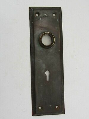Vintage Antique Sargent & Company Brass Door Knob Back Plate Skeleton Key 7 3/8"
