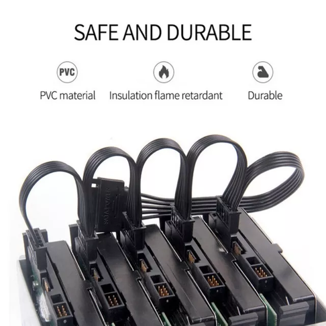DIY Molex 4pin IDE 1 to 5 SATA 15Pin Hard Drive Power Supply Splitter Cable3CEL
