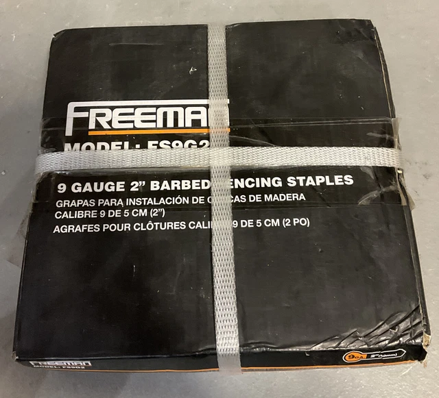 NEW FREEMAN 2 in. Barbed Fencing Staples FS9G2 9 gauge 1000pcs  FREE SHIPPING