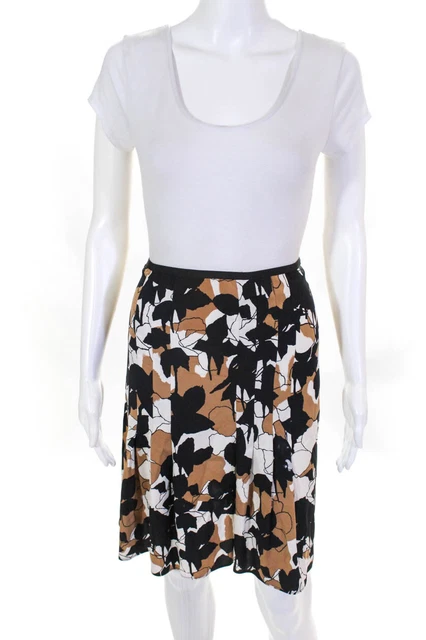 Diane Von Furstenberg Womens Silk A Line Jens Skirt Brown Black Size 2 LL19LL