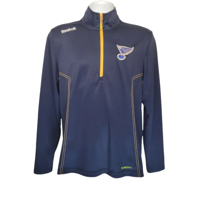 St Louis Blues pullover Reebok Center Ice Collection PlayDry 3/4 Zip Small