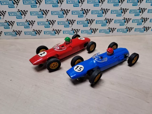 Scalextric Formel 2 Autos Kupfer C/66 & Lotus C/67 Menge 2 STARKE MOTOREN!!!