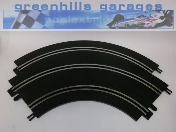 Greenhills Scalextric Start 90 Degree Curve Pair Black - Used - MT369