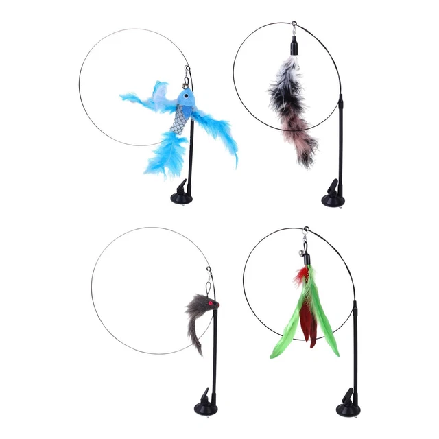 Jouets de bâton de chat interactifs Teaser Rod avec ventouses Long-Rod Funny