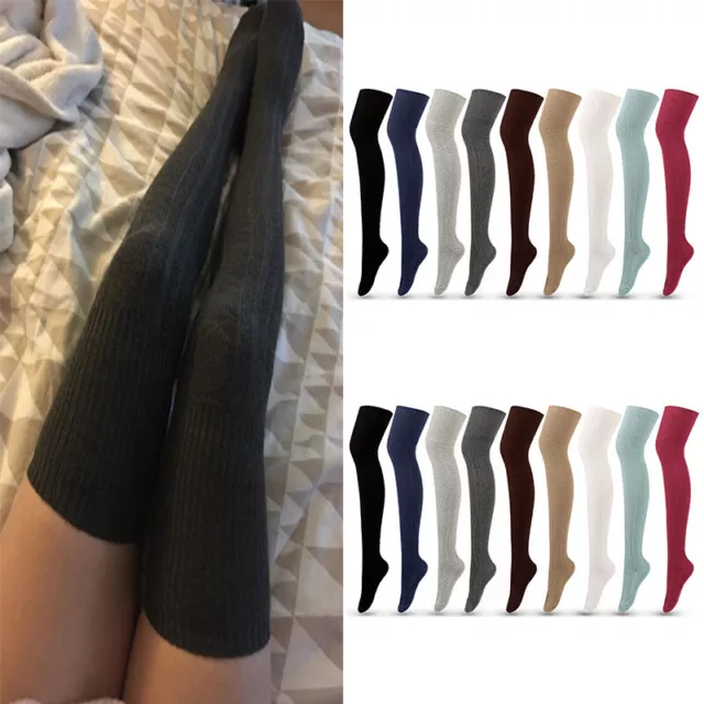 Calze invernali da donna a maglia cosce alte extra lunghe ∑