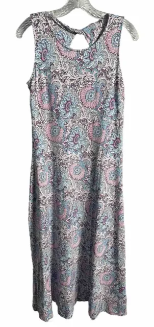 Talbots Women's Dress Size Medium Petite Paisley Sleeveless 50” L  Stretch