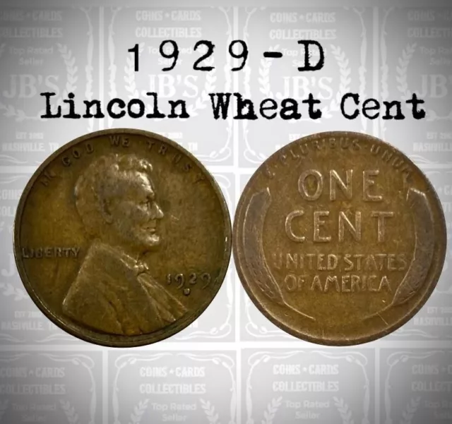 1929 D Lincoln Wheat Cent Circulated (G/VG) Good to Very Good *JB's Coins*