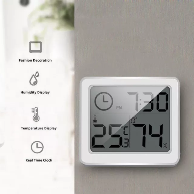 Thermometer Indoor Outdoor Digital LCD Hygrometer Temperature Humidity Meter
