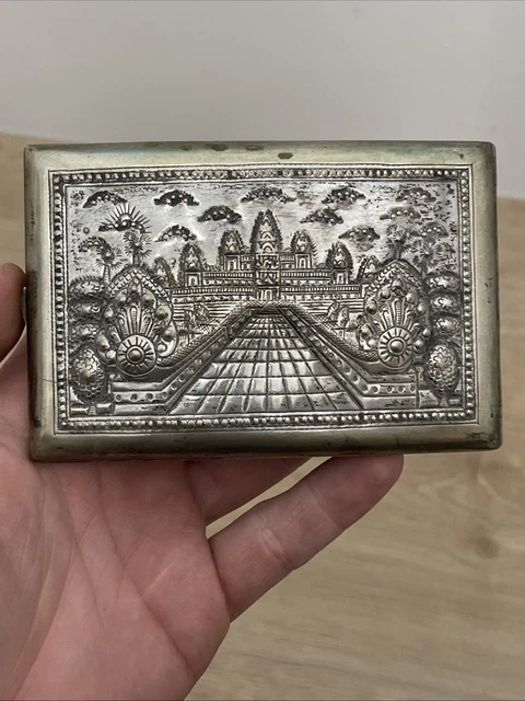ETUIT À CIGARETTE Asiatique Argent Massif ? Cambodge Birmanie Poinçon Chine EUR 29,90 - PicClick FR