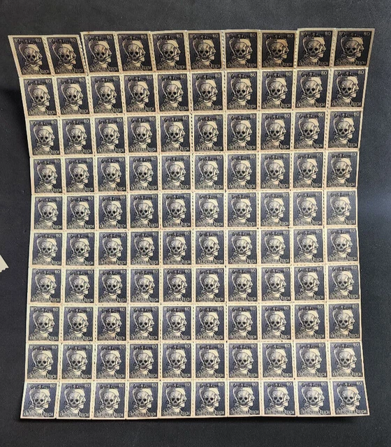 Heatler German WW2 WWII NAZI Germany Third Reich Adolf Hitler stamp sheet GROSS ROSEN ...