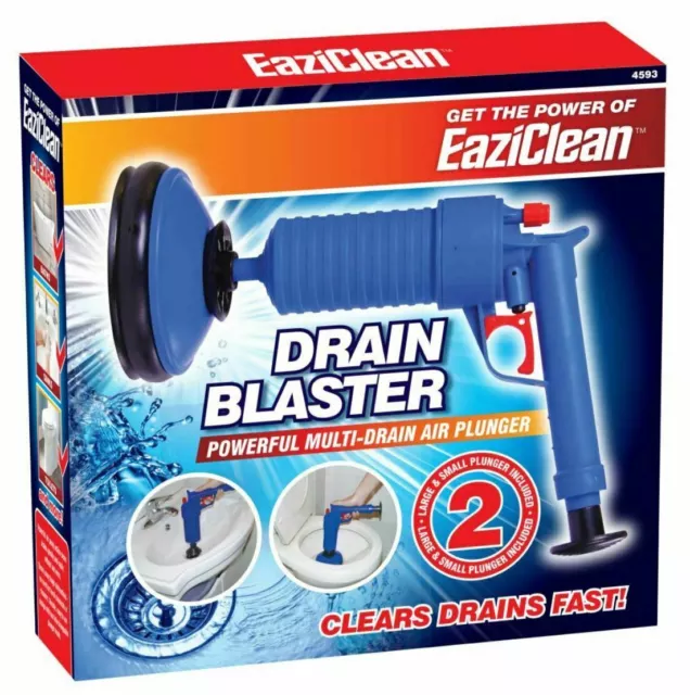 Air Pump Drain Blaster Sink Bath & Toilet Plunger Pipe Unblock Blockage Remover