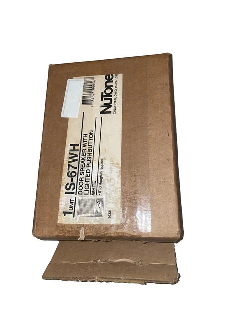 Altavoz de puerta de intercomunicador NuTone IS-67 WH con botón iluminado - blanco