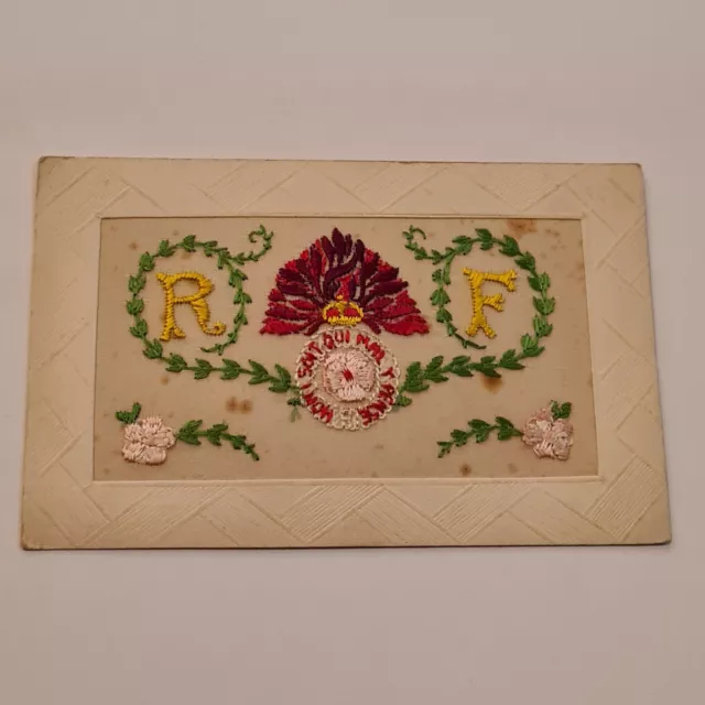 WW1 Royal Fusiliers Silk Embroidered Military Postcard 1917