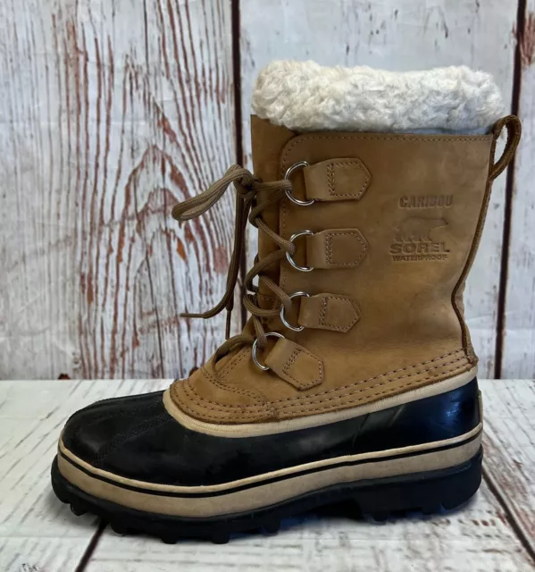 Sorel Caribou Buff Waterproof Winter Snow Boots NL 1005-280 Women's Size 6.5 EUC
