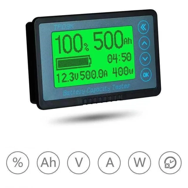 120V 500A Battery Monitor High and Low Voltage Programmable Alarm Voltage, New