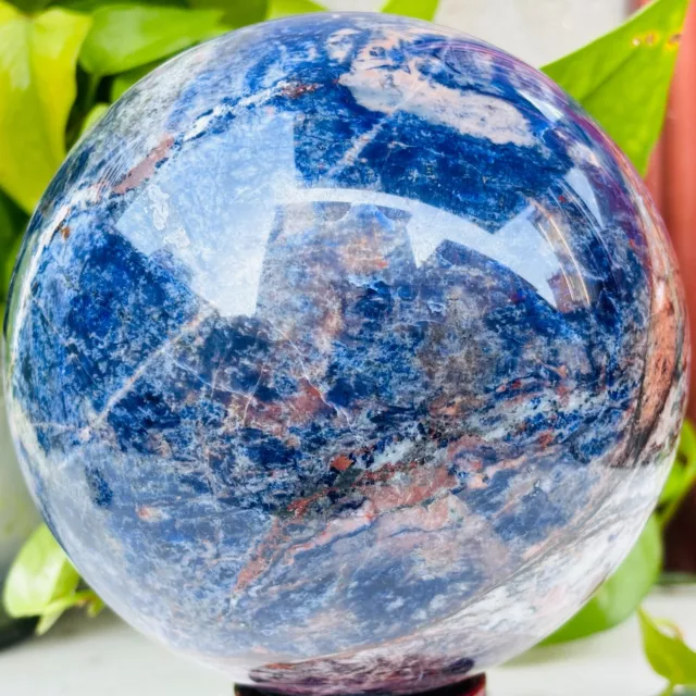 3608g Natural Blue Sodalite Ball Sphere Healing Crystal Gemstone Quartz Stone