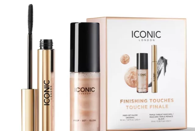 Iconic London Komplett verpackt Geschenkset Inc Triple Threat Mascara & Vorbereitungsset-Leuchten 3