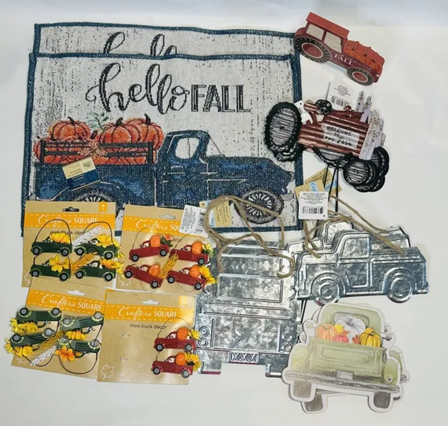 Lote de 19 calabazas para decoración artesanal para el hogar camión agrícola otoño acción de gracias nuevo