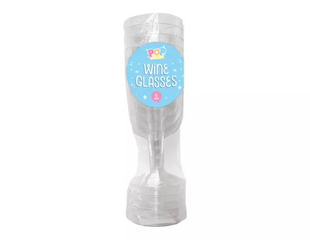 12 x Disposable Wine Glasses Clear Recyclable Plastic Party Wine Glasses 125ml