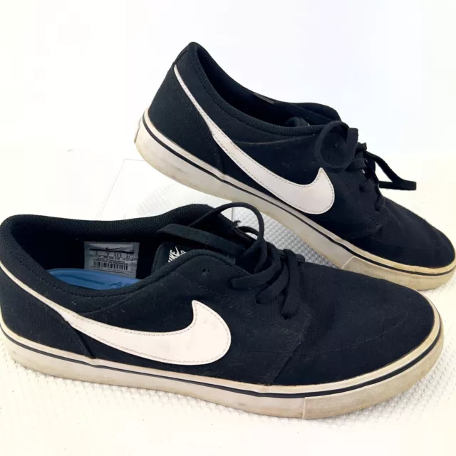 Nike SB Portmore Solarsoft shoes size UK 8 black canvas mens lace up skate