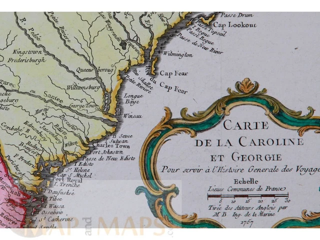 Une illustration d'une ancienne carte de la Géorgie affiche de jardin