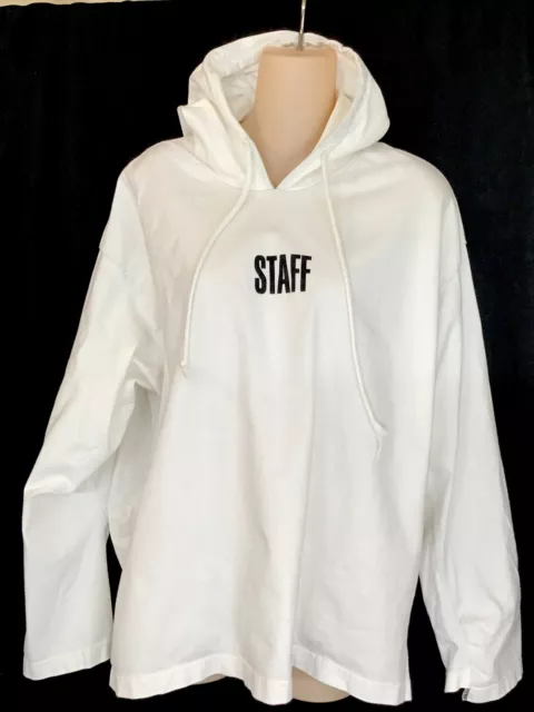 vetements X Hanes Pour Femme Tricots Staff Hoodie White Cotton L/ Sleeve Size S