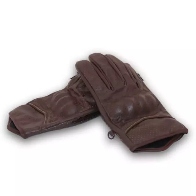 Genuine Leather Vintage Biker Knuckle Winter Summer Motorcycle Motorbike Gloves