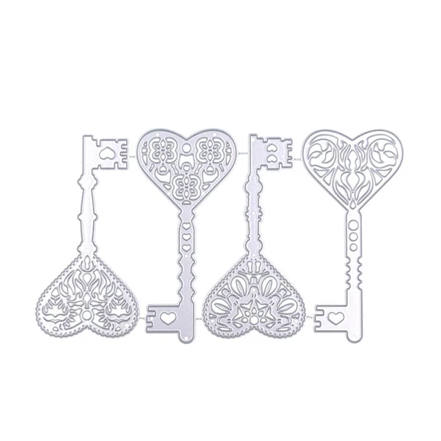 Vintage Hollow Heart Keys Metal Cutting Dies Stencil DIY Scrapbooking Template