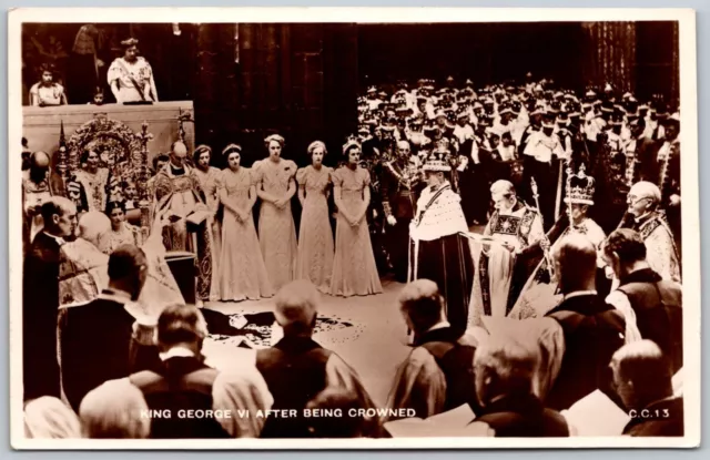 Postcard RPPC King George VI After Being Crowned Coronation Day 1937 RF03