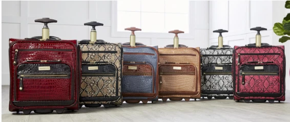 Samantha Brown Croco Embossed 16" Rolling Carry-It-All Bag