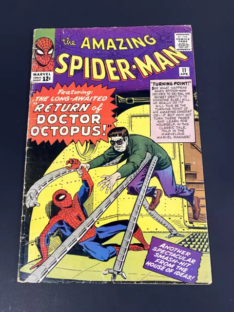 Amazing Spider-Man #11 Comic Book - Steve Ditko Art - Silver Age Marvel - G/VG