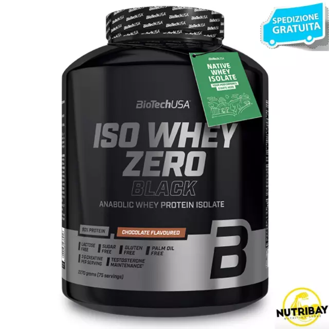 Biotech Iso Whey Zero BLACK 2270 gr PROTEINE ISOLATE 90% CON AMINOACIDI E ZINCO