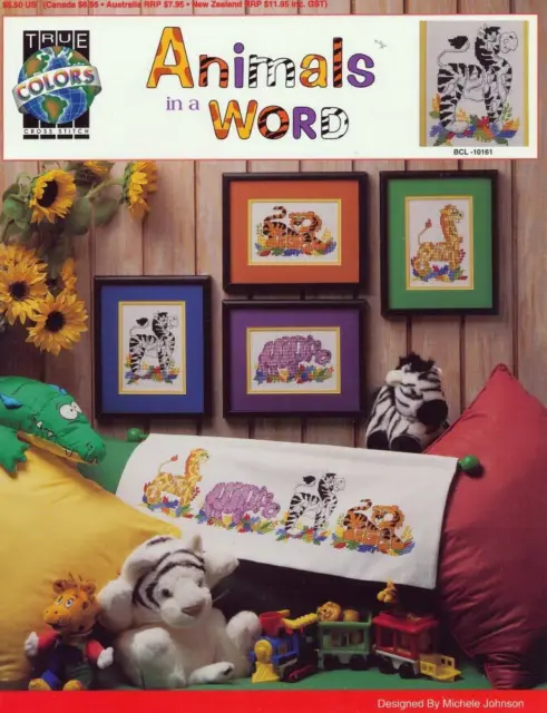 New True Colors Cross Stitch Animals In A Word 4 Cute Charts Oop