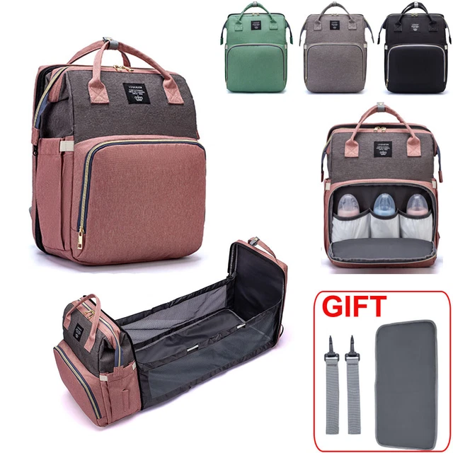 3 in 1 Foldbale Diaper Bag Baby Bed Portable Bassinet Crib Backpack Pad Hook 099