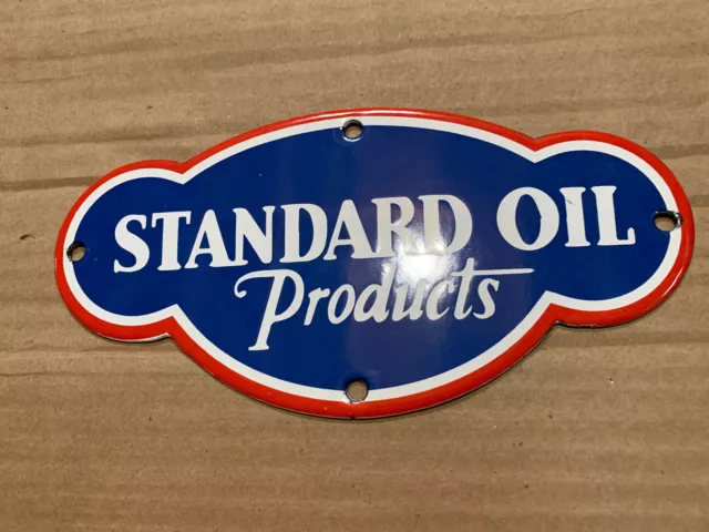 Vintage Style Standard Oil Products Enamel Gasoline Porcelain Gas Sign