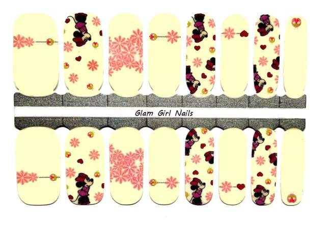 Valentine's Minnie Mouse Disney Nail Polish Strips / Nail Wraps / Nail Stickers