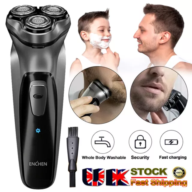 NEW Mens Electric Shaver Dry&Wet Razor Rechargeable Rotary Cordless USB Charging