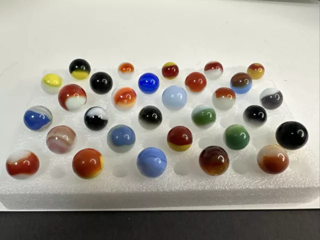Lot Of 30 Various Vintage Marbles!! Akro Agate Master Glass