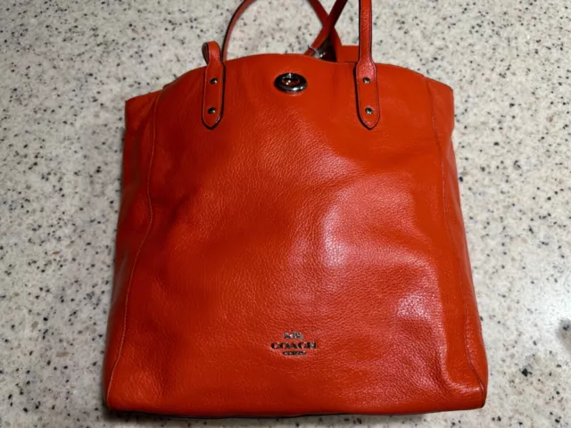 coach leather shoulder handbag