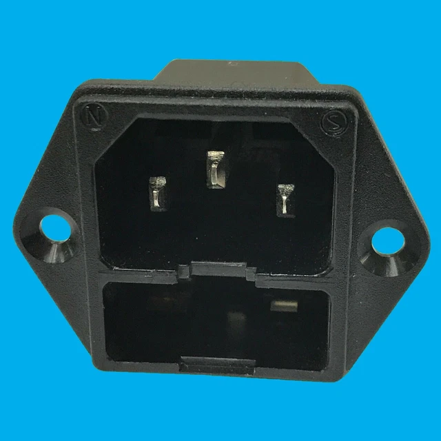 Lot De 2 Adaptateurs C14 Mâles, Montage Panneau, 250V 10A, 3 Broches, Uxcell