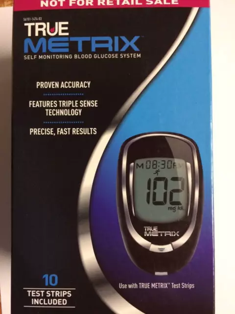 True Metrix Blood Glucose Monitoring System  Include 10 Test Strips