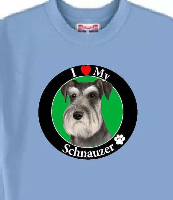 Dog T Shirt Men Women - I Love My Schnauzer - Also Sweatshirt Available