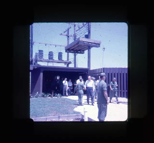 1969 Vietnam War Military Barracks Official Visit 35mm Slide Photo Transparency