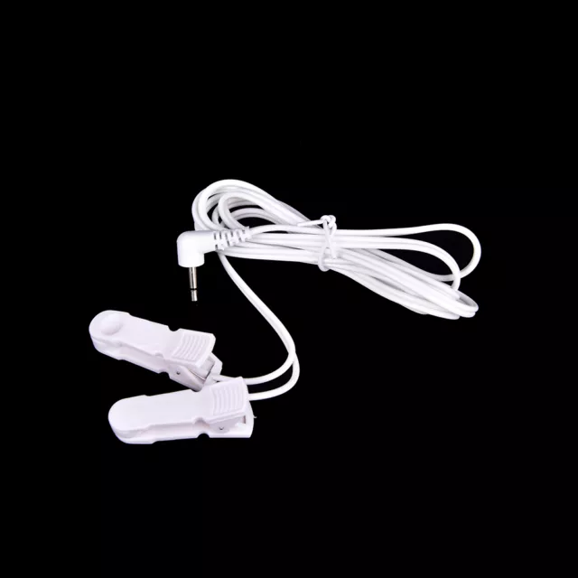Electrode Lead Wires with 2 Ear Clips for Tens Machine Massager 2.5mm rsJCAU#km