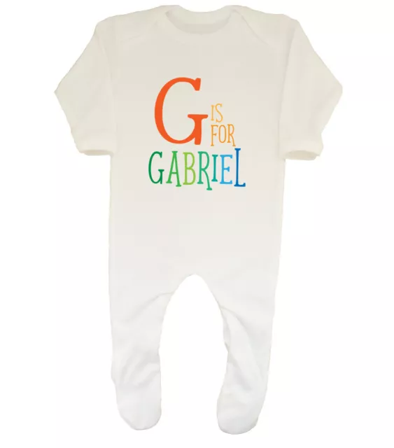 Personalised Any Name Initial Boys Girls Baby Grow Sleepsuit