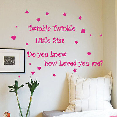 Twinkle Twinkle Little Star Bambini Wall Art Sticker Vivaio Bambini Adesivi Murali
