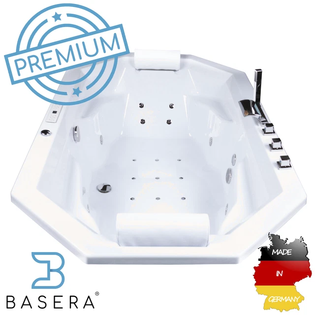 Bañera de hidromasaje Basera® PREMIUM Interior Podest Bora Bora 200 x 115 cm con...