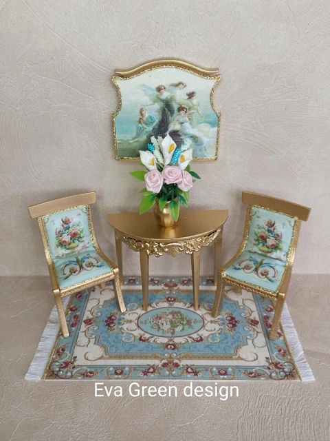 Dolls house chairs side table console French ornate by Evagreen35 Dolls house chairs side table console French ornate by Evagreen35
